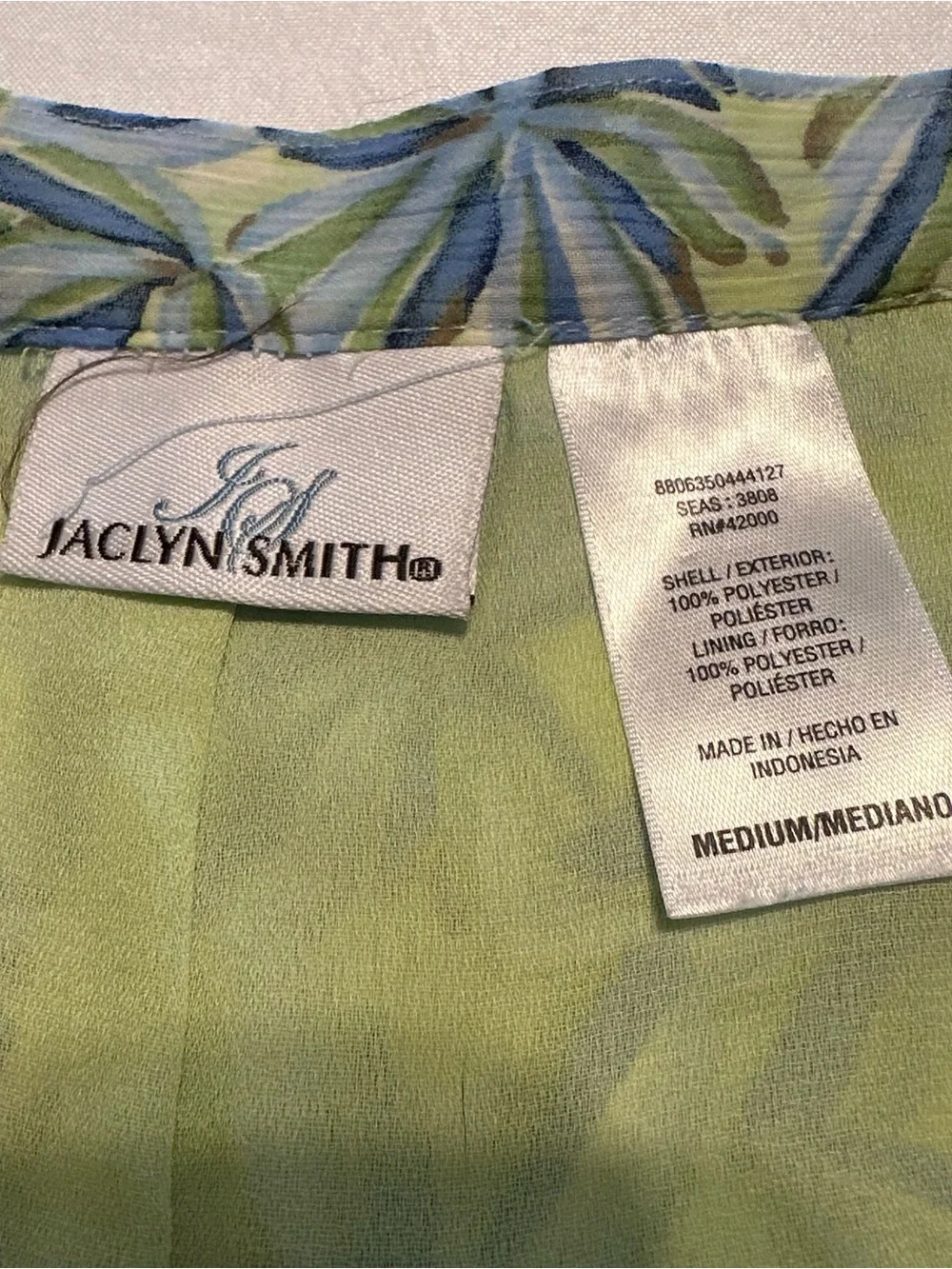 Jaclyn Smith Green and Blue Floral Maxi Skirt size medium